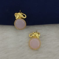 Marudhar Creations Gold Plated Matte Finish Stud Earrings