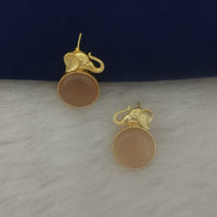 Marudhar Creations Gold Plated Matte Finish Stud Earrings