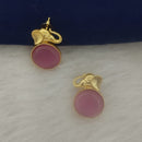 Marudhar Creations Gold Plated Matte Finish Stud Earrings