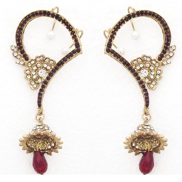 Kriaa Purple Austrian Stone Ear Cuff Earrings - 1300509