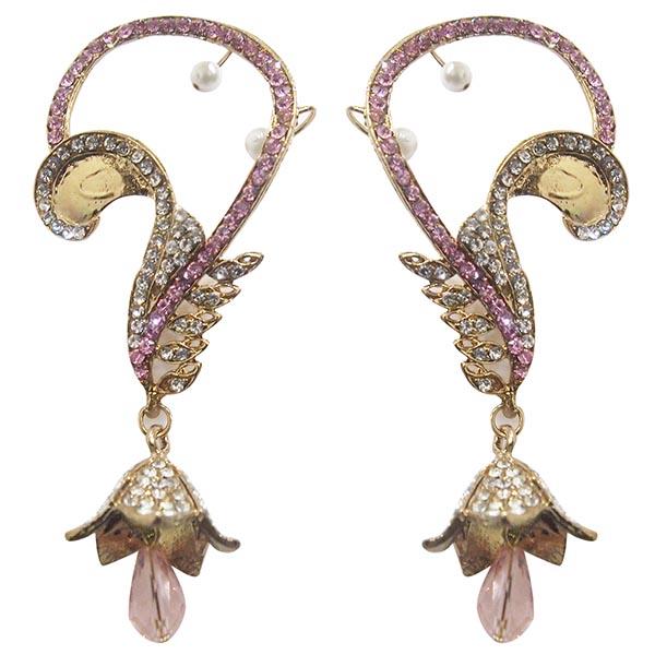 Kriaa Pink Austrian Stone Ear Cuff Earrings - 1300511