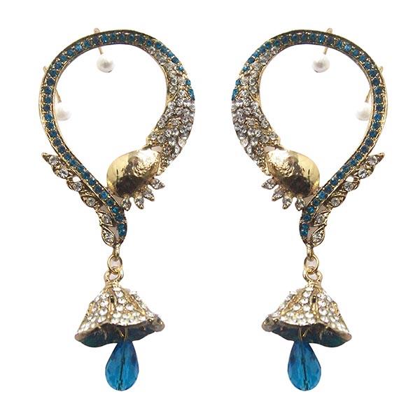 Kriaa Blue Austrian Stone  Ear Cuff Earrings - 1300518