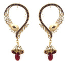 Kriaa Maroon Austrian Stone Crystal Drop Ear Cuff - 1300520