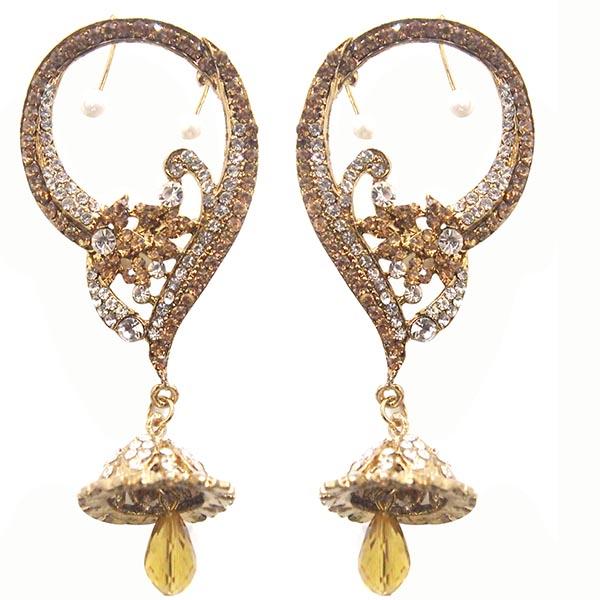 Kriaa Yellow Austrian Stone Ear Cuff Earrings - 1300523