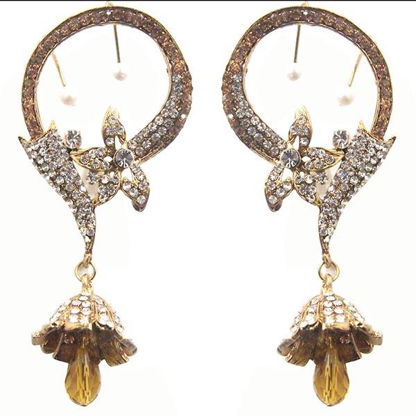 Kriaa Yellow Austrian Stone Ear Cuff Earrings - 1300531