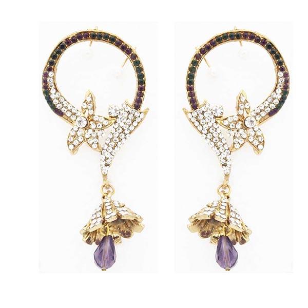 Soha Fashion Multi Austrian Stone Ear Cuff Earrings - 1300535