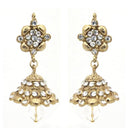 Kriaa Austrian Stone Crystal Drop Gold Plated Jhumki Earrings - 1300736