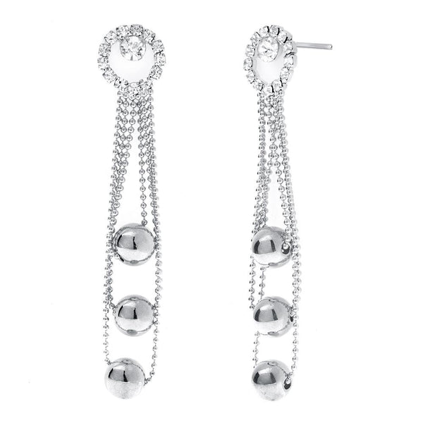 The99Jewel Stone Silver Plated Layering Dangler Earrings - 1301159
