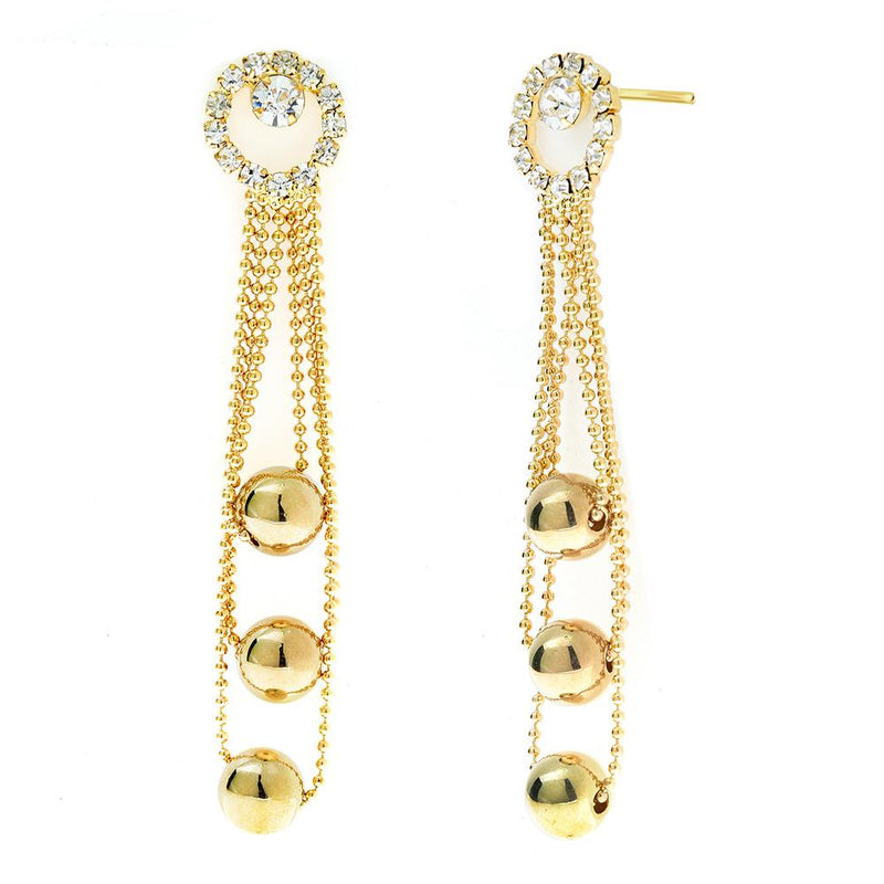 The99Jewel Gold Plated Austrian Stone Layering Dangler Earrings - 1301160