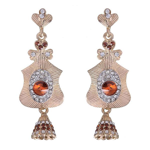 Kriaa Gold Plated Kundan Austrian Stone Dangler Earrings - 1301234