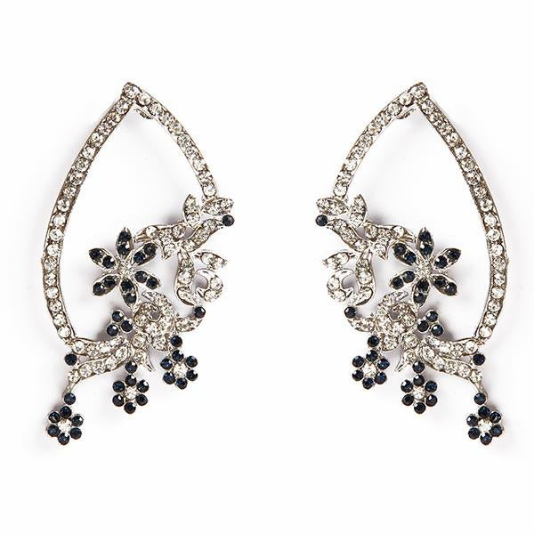 Kriaa Blue Austrian Stone Ear Cuff Earrings - 1301325