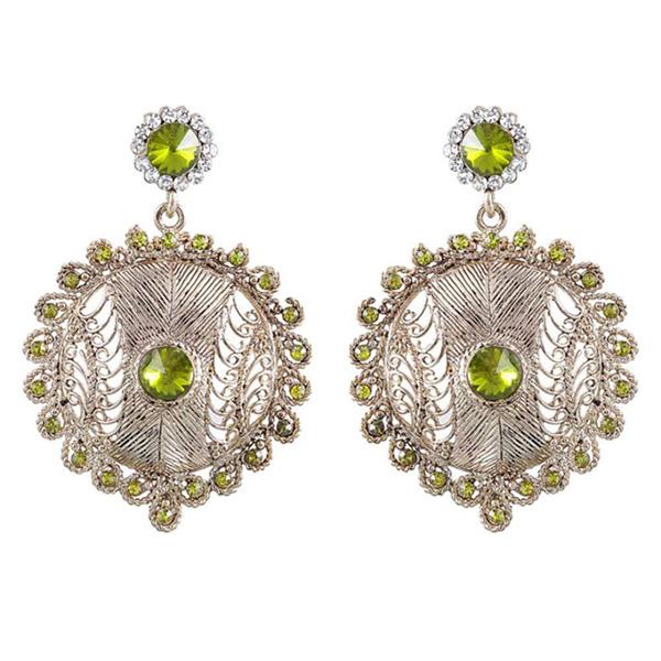 Tip Top Fashions Austrian Stone Gold Plated Dangler Earrings - 1301413