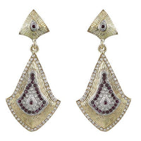 Tip Top Fashions Austrian Stone Gold Plated Dangler Earrings - 1301426