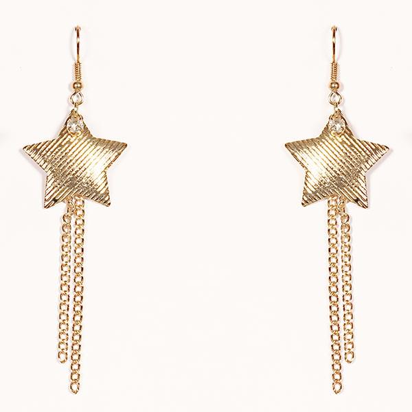 Urthn Star Shape Gold Plated  Dangler Earrings - 1301613