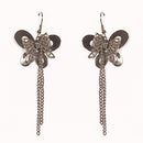 Urthn Butterfly Rhodium Plated  Dangler Earrings - 1301614