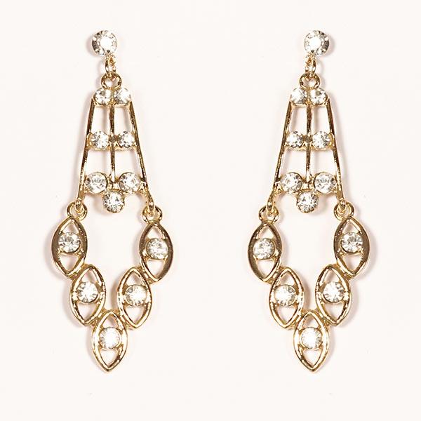 Urthn Austrian Stone Gold Plated Dangler Earrings - 1301628