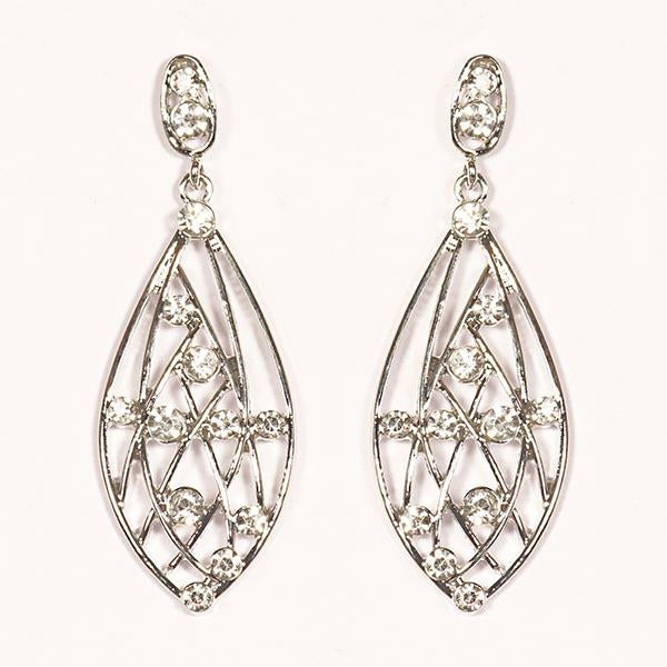 Urthn Austrian Stone Silver Plated  Dangler Earrings - 1301631