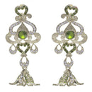 Kriaa Green Austrian Stone Gold Plated Dangler Earrings - 1302001