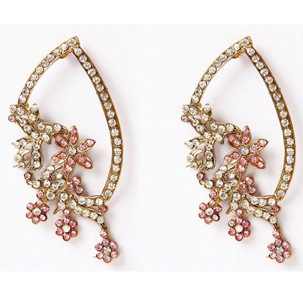 Kriaa Pink Austrian Stone Ear Cuff Earrings - 1302017