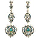 Kriaa Blue Austrian Stone Gold Plated Dangler Earrings - 1302027