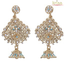 Kriaa Blue Austrian Stone Gold Plated Dangler Earrings - 1302034