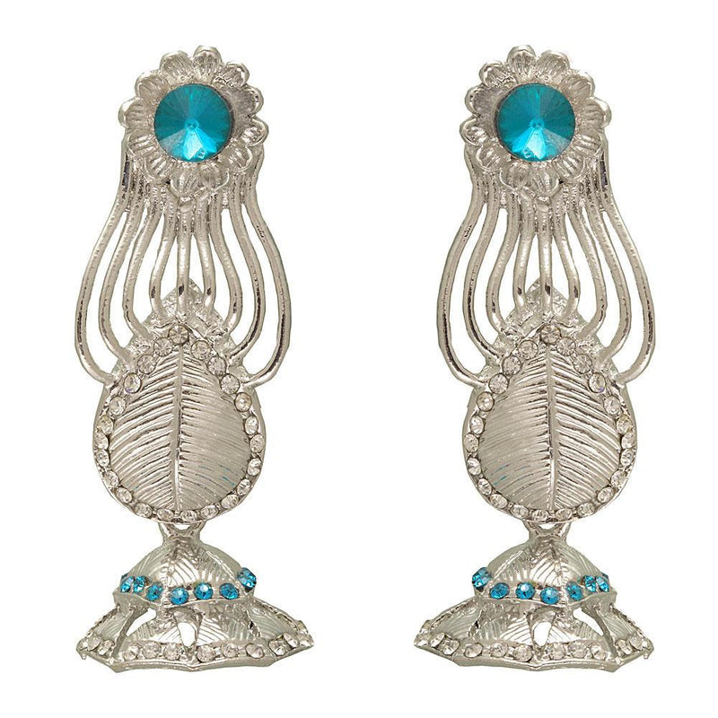 Kriaa Rhodium Pated Austrian Stone Dangler Earrings - 1302209