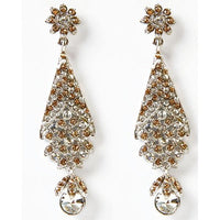 Kriaa Brown Austrian Stone Dangler Earrings - 1302308