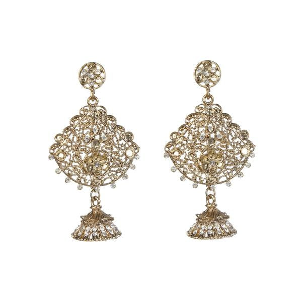 Kriaa Austrian Stone Gold Plated Dangler Earrings - 1302445