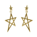 Beadside Gold Plated Star Shaped Dangler Earrings - 1302850