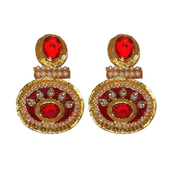 Kriaa Austrian Stone Gold Plated Meenakari Dangler Earrings - 1303134