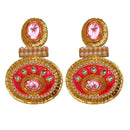 Kriaa Austrian Stone Gold Plated Meenakari Dangler Earrings - 1303136