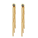 Kriaa Gold Plated Austrian Stone Dangler Earrings - 1303314