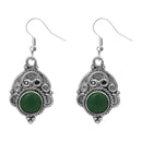 Urthn Silver Plated Green Pota Stone Dangler Earrings - 1303537F