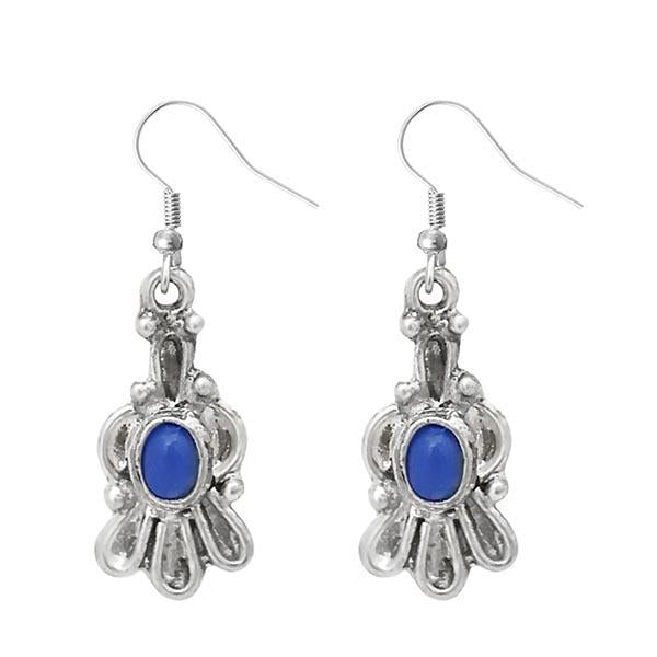 Urthn Blue Pota Stone Silver Plated Dangler Earrings