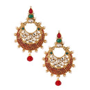 Kriaa Gold Plated Stone Dangler Earrings - 1303738