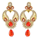 The99Jewel Gold Plated Red Austrian Stone Dangler Earrings - 1304527