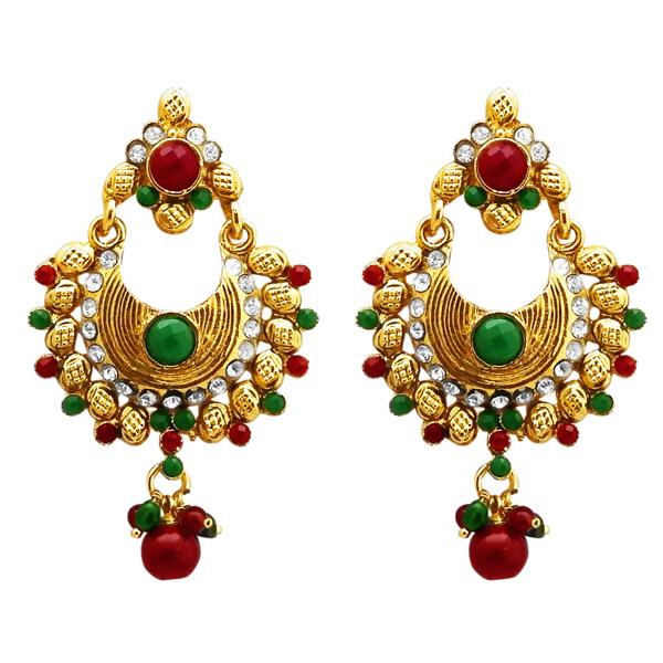 Kriaa Gold Plated Austrian Stone Dangler Earrings - 1304948A