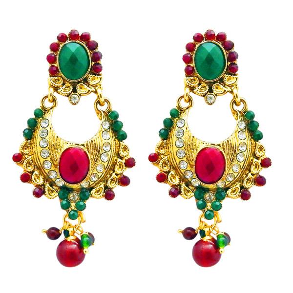 Kriaa Austrian Stone Gold Plated Dangler Earrings - 1304950A