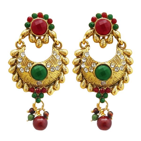 Kriaa Austrian Stone Gold Plated Dangler Earrings - 1304952A