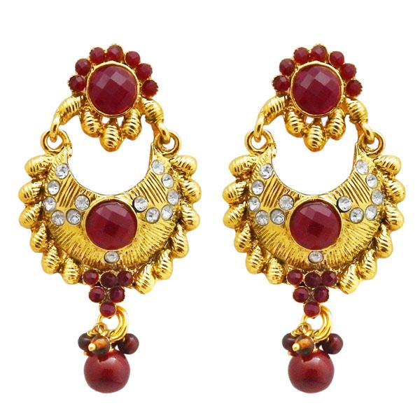 Kriaa Gold Plated Austrian Stone Dangler Earrings - 1304952B