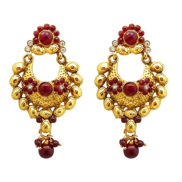 Kriaa Austrian Stone Gold Plated Dangler Earrings - 1304954