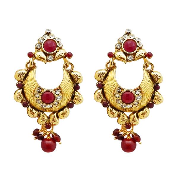 Kriaa Gold Plated Austrian Stone Dangler Earrings - 1304955