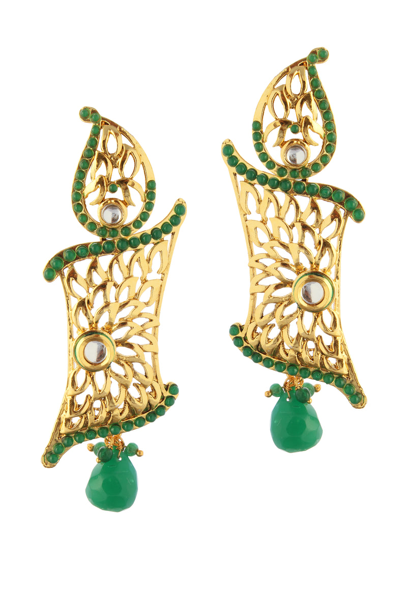 Amina Creation Gold Plated Dangler Earrings