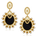 Kriaa Pearl Resin Gold Plated Dangler Earrings - 1305040