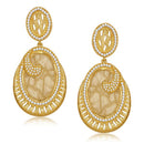 Kriaa Pearl Yellow Resin Gold Plated Dangler Earrings - 1305048