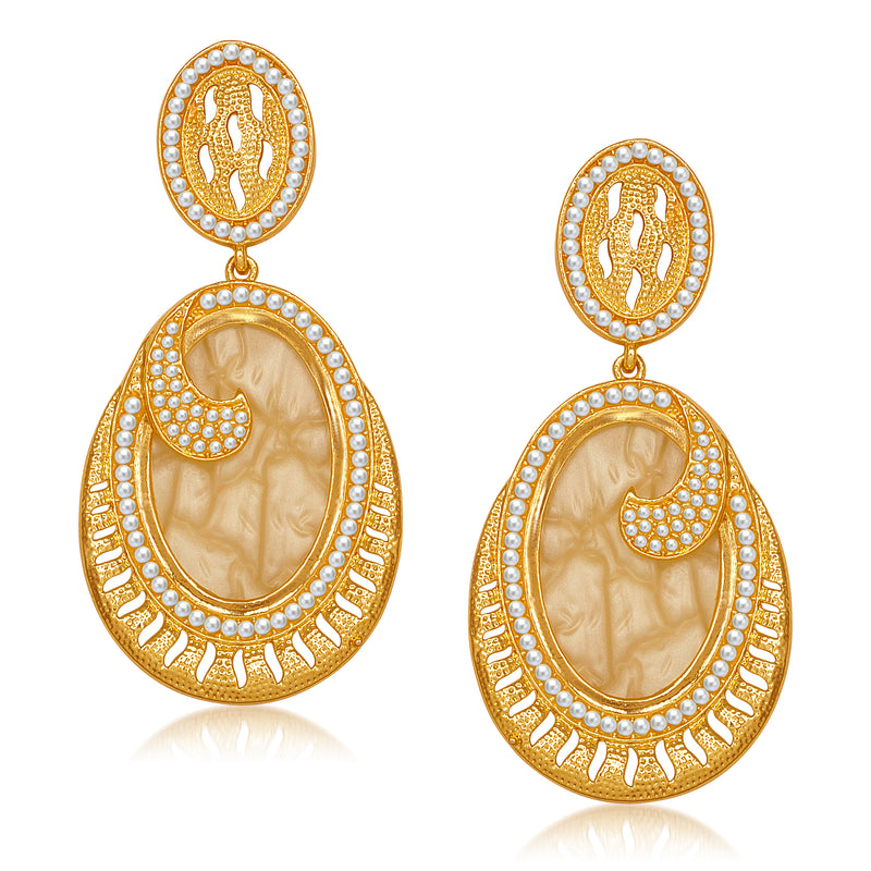 Amina Creation Gold Plated Dangler Earrings