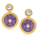 Kriaa Kundan Resin Gold Plated Dangle Earrings