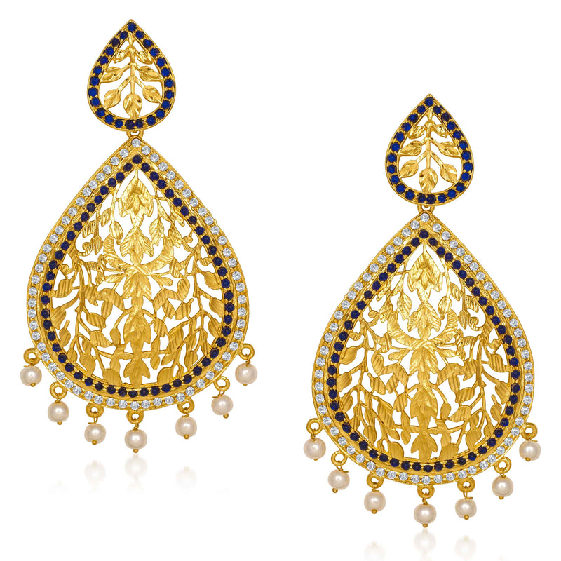 Amina Creation Gold Plated Dangler Earrings