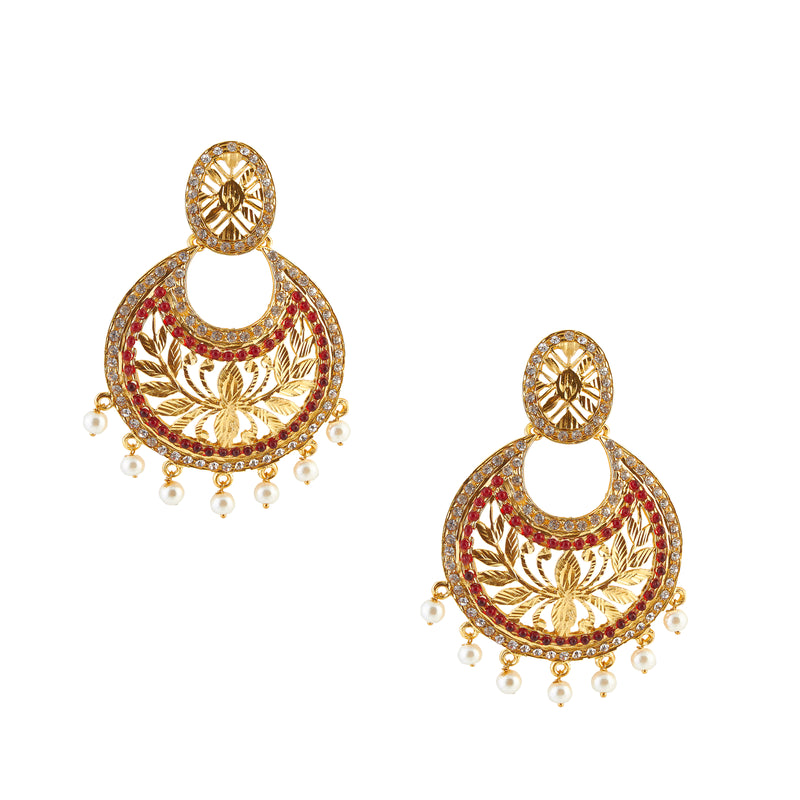 Amina Creation Gold Plated Dangler Earrings