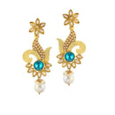 Kriaa Blue Austrian Stone Gold Plated Pack Of 6 Dangler Earrings - 1305740